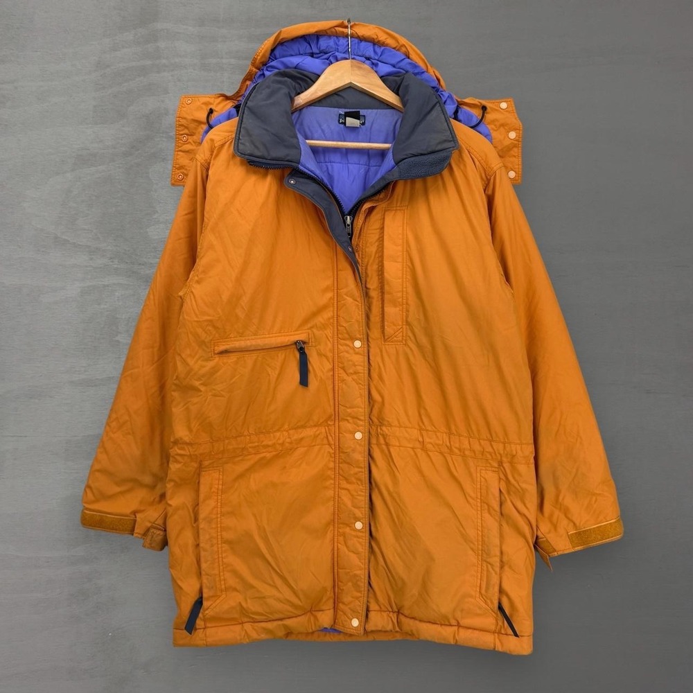 RARE Vintage Patagonia 90s Insulated Parka Orange Purple Hooded Jacket Medium